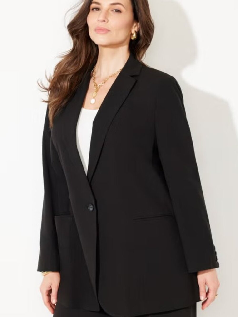 Ashley Williams Vitale Barberis Canonico Womens Black Italian Blazer Jacket 12